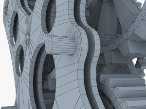 gear mechanism low poly v 7 Modelo 3D