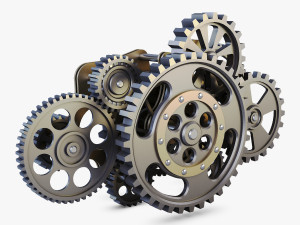 gear mechanism low poly v 8 3D Model