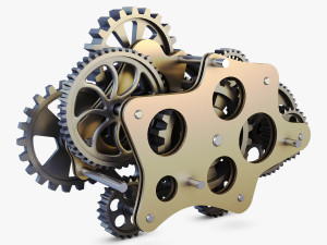 gear mechanism low poly v 8 3D-Modell