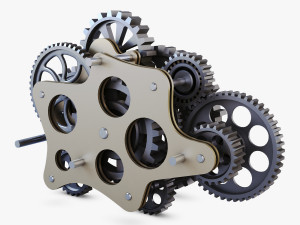 gear mechanism low poly v 8 3D-Modell
