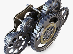 gear mechanism low poly v 8 3D-Modell
