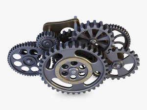 gear mechanism low poly v 8 3D Model