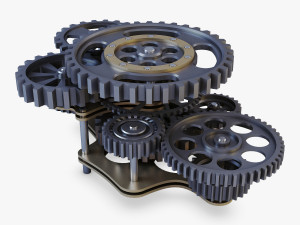 gear mechanism low poly v 8 3D-Modell
