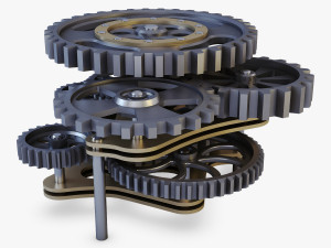 gear mechanism low poly v 8 3D-Modell