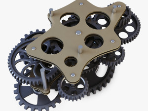 gear mechanism low poly v 8 3D-Modell