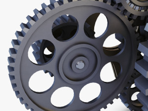 gear mechanism low poly v 8 3D-Modell