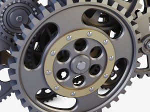 gear mechanism low poly v 8 3D-Modell