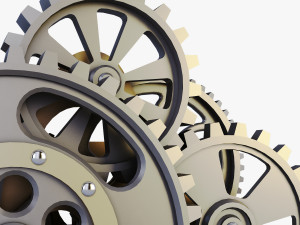 gear mechanism low poly v 8 3D-Modell