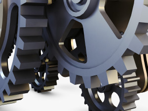 gear mechanism low poly v 8 3D-Modell