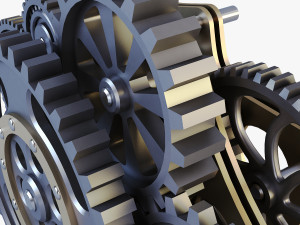 gear mechanism low poly v 8 3D-Modell