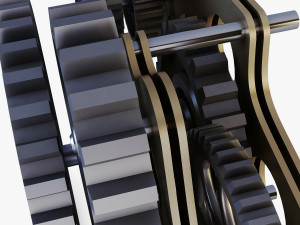 gear mechanism low poly v 8 3D-Modell