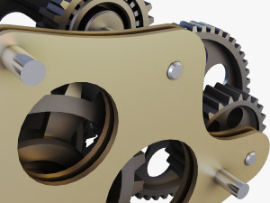 gear mechanism low poly v 8 3D-Modell