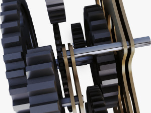 gear mechanism low poly v 8 3D-Modell