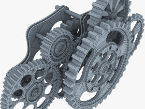 gear mechanism low poly v 8 3D-Modell