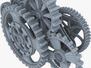 gear mechanism low poly v 8 3D-Modell