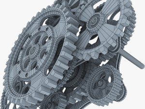 gear mechanism low poly v 8 3D-Modell