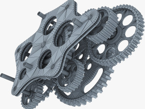 gear mechanism low poly v 8 3D-Modell