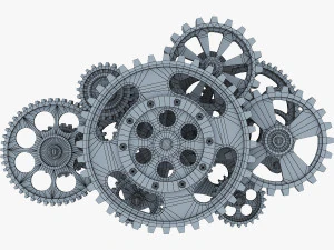 gear mechanism low poly v 8 3D Model