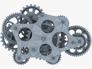 gear mechanism low poly v 8 3D Model