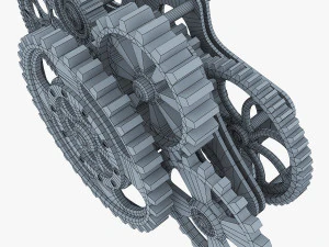gear mechanism low poly v 8 3D Model