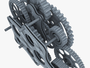 gear mechanism low poly v 8 3D-Modell