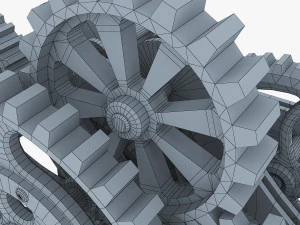 gear mechanism low poly v 8 3D Model