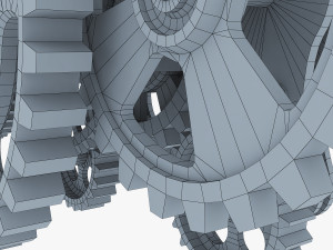 gear mechanism low poly v 8 3D-Modell