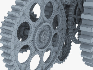gear mechanism low poly v 8 3D-Modell