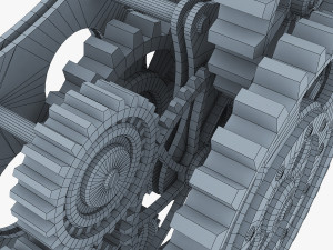 gear mechanism low poly v 8 3D-Modell