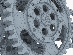 gear mechanism low poly v 8 3D-Modell