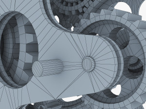 gear mechanism low poly v 8 3D-Modell