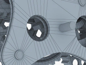 gear mechanism low poly v 8 3D Model