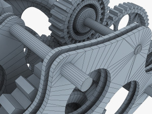 gear mechanism low poly v 8 3D-Modell