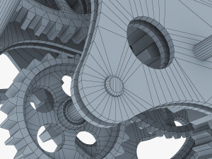 gear mechanism low poly v 8 3D-Modell