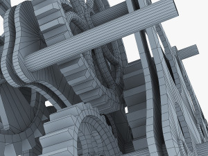 gear mechanism low poly v 8 3D-Modell