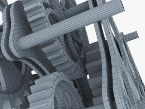 gear mechanism low poly v 8 3D Model