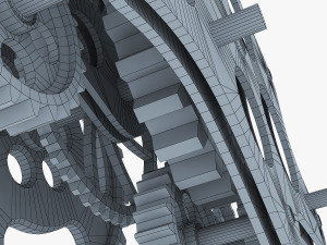 gear mechanism low poly v 8 3D-Modell