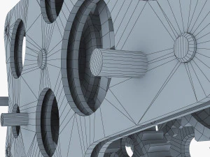 gear mechanism low poly v 8 3D Model