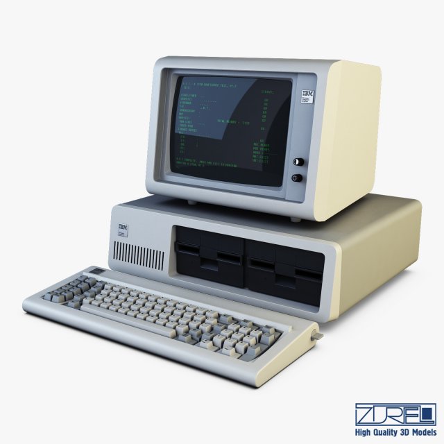 ibm 5150 personal computer Modello 3D .c4d .max .obj .3ds .fbx .stl .blend 
