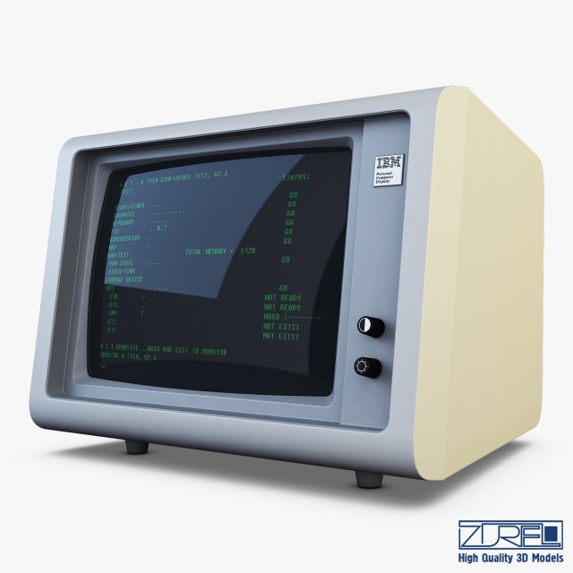 ibm 5150 monitor Modèle 3D .c4d .max .obj .3ds .fbx .stl .blend 