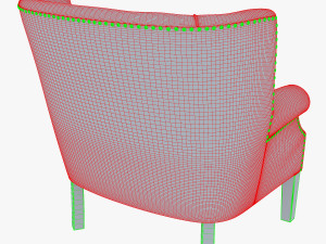 casis armchair 3D मॉडल