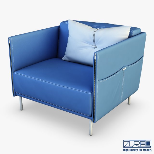 trench armchair 3D Модель .c4d .max .obj .3ds .fbx .stl .blend 