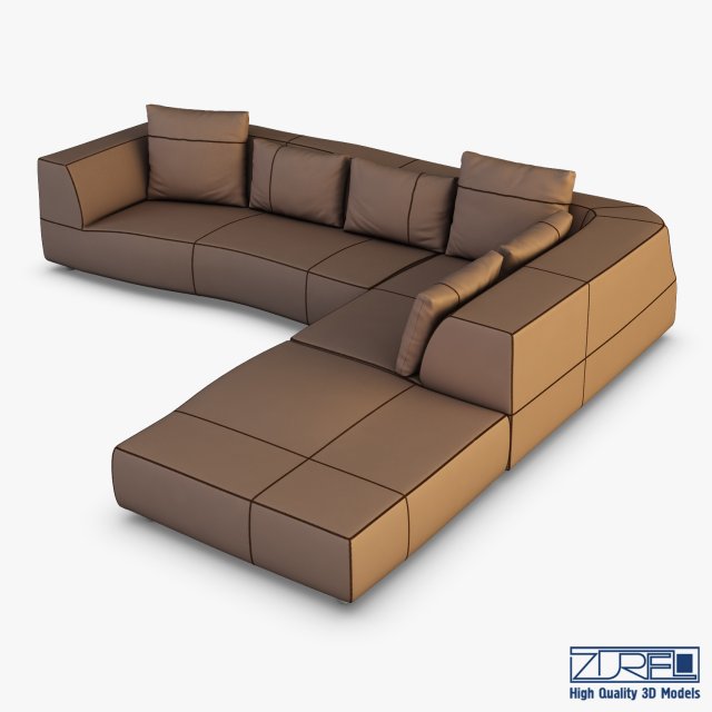 iddesign bend sofa 3D-Modell .c4d .max .obj .3ds .fbx .stl .blend 