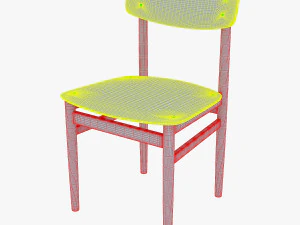 modern green dot side chair 3D Model