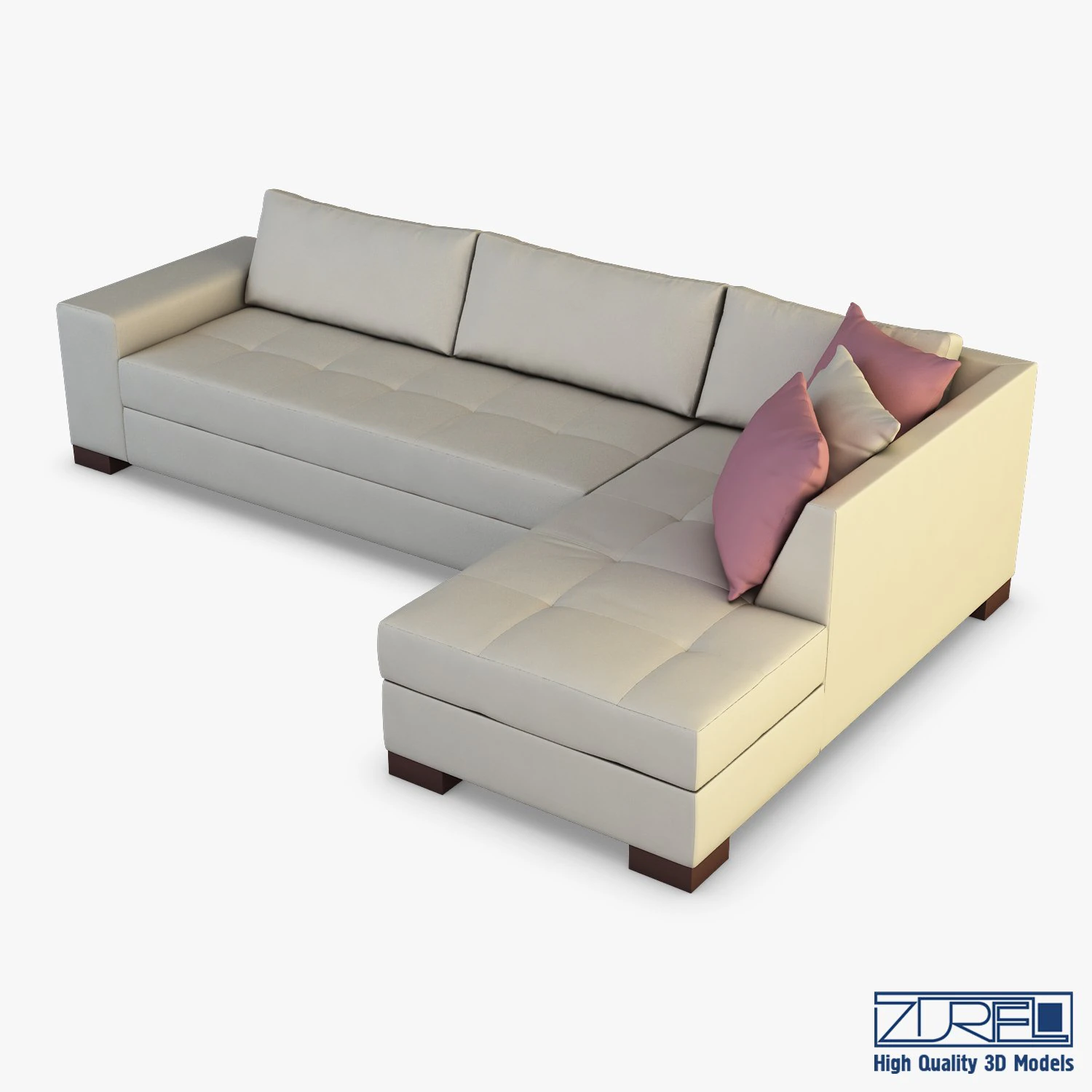 chocolate sofa 3D Model .c4d .max .obj .3ds .fbx .stl .blend 
