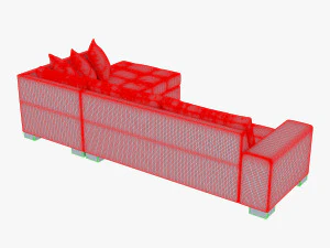 chocolate sofa 3D Model