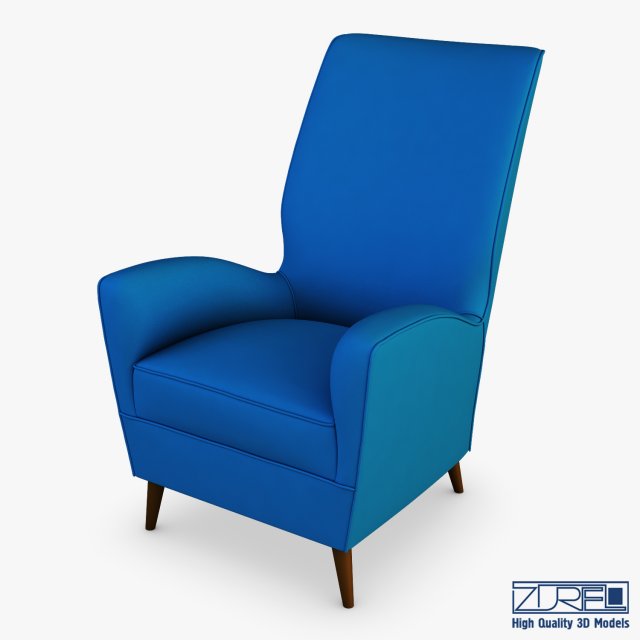 paire de fauteuils 1950 paolo buffa armchair Modello 3D .c4d .max .obj .3ds .fbx .stl .blend 