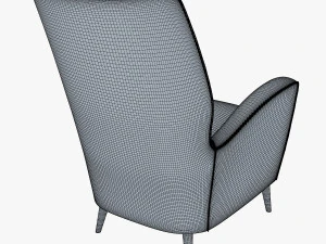 paire de fauteuils 1950 paolo buffa armchair 3D Model