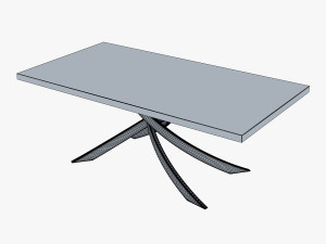 bontempi artistico fixed dining table 3D Модель