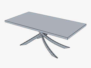 bontempi artistico fixed dining table 3D Модель